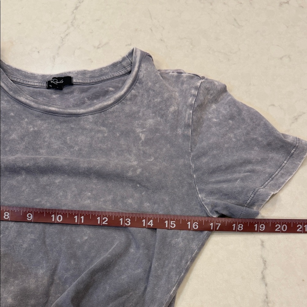 Rails Edie Faux Wrap T-Shirt Dress Steel Acid Wash Gray Women's Size Small - Picture 6 of 9